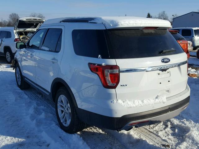 1FM5K7D86HGD38297 - 2017 FORD EXPLORER X WHITE photo 3