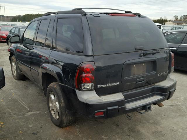 1GNDS13S122151071 - 2002 CHEVROLET TRAILBLAZE BLACK photo 3