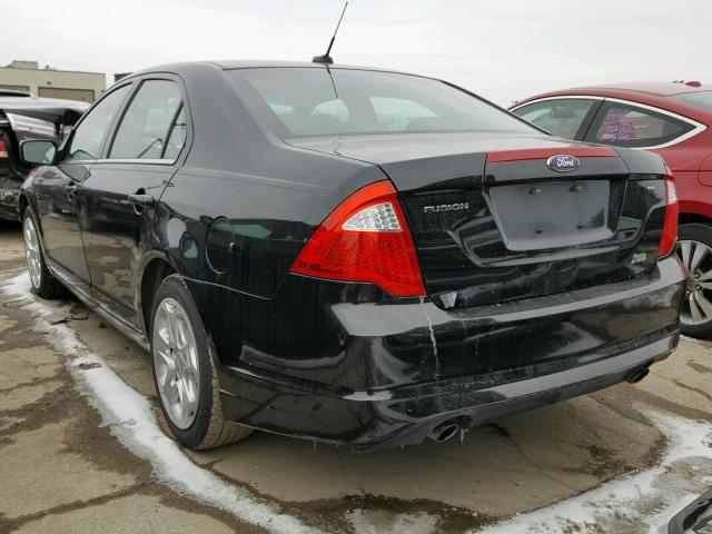 3FAHP0HG1AR275738 - 2010 FORD FUSION SE BLACK photo 3