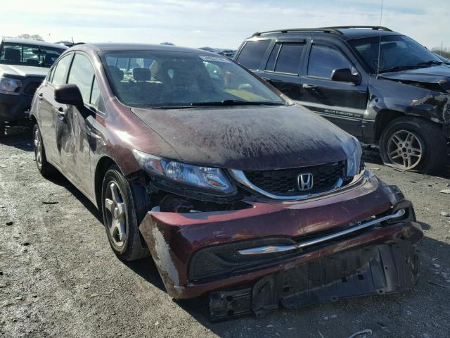 19XFB2F54DE097364 - 2013 HONDA CIVIC LX MAROON photo 1