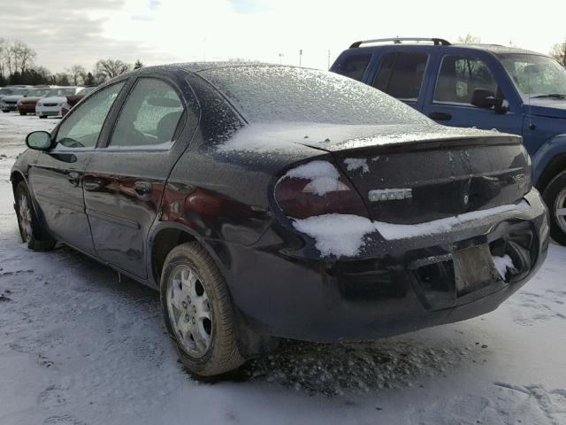 1B3ES56C24D645487 - 2004 DODGE NEON SXT BLACK photo 3