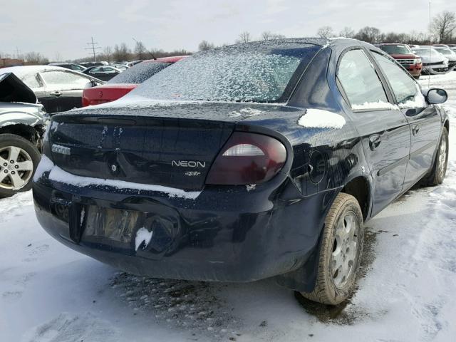 1B3ES56C24D645487 - 2004 DODGE NEON SXT BLACK photo 4