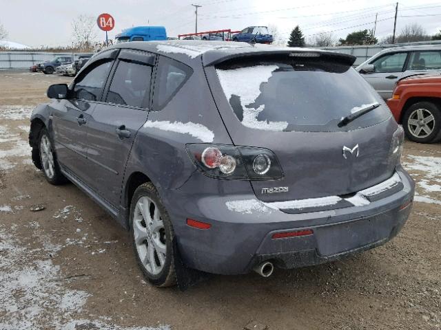 JM1BK343X81781222 - 2008 MAZDA 3 HATCHBAC GRAY photo 3