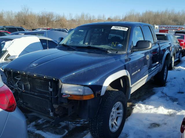 1B7HG48N02S606363 - 2002 DODGE DAKOTA QUA BLUE photo 2