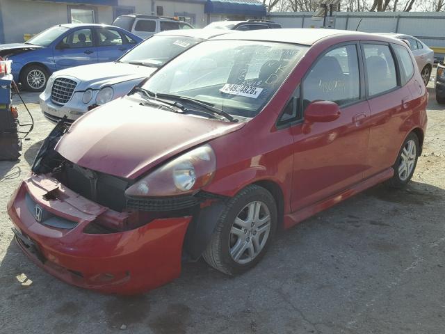 JHMGD38618S007969 - 2008 HONDA FIT SPORT RED photo 2