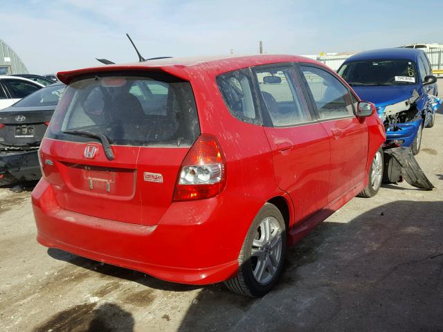 JHMGD38618S007969 - 2008 HONDA FIT SPORT RED photo 4