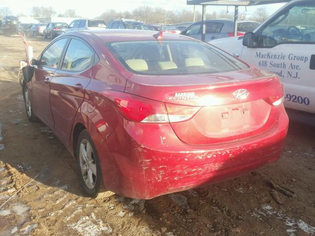 KMHDH4AE4CU360098 - 2012 HYUNDAI ELANTRA GL RED photo 3