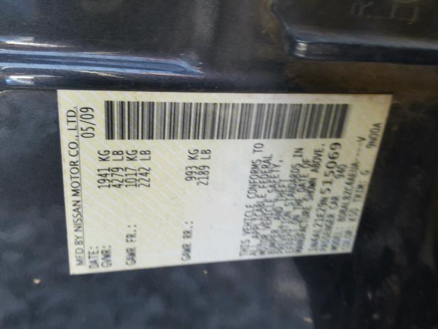 1N4AL21E29N515069 - 2009 NISSAN ALTIMA 2.5 SILVER photo 10