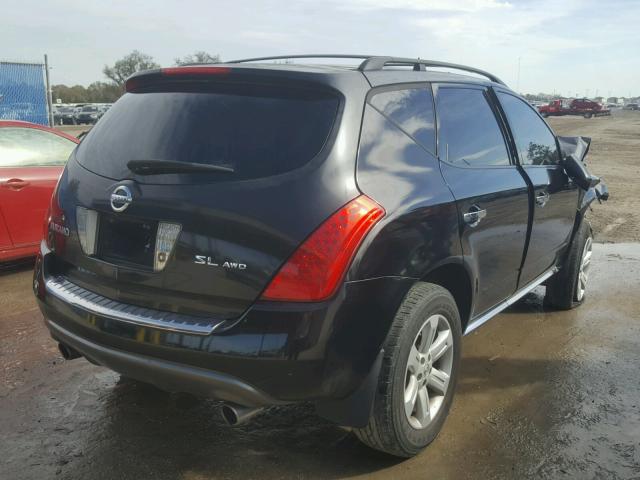 JN8AZ08W17W633718 - 2007 NISSAN MURANO SL BLACK photo 4