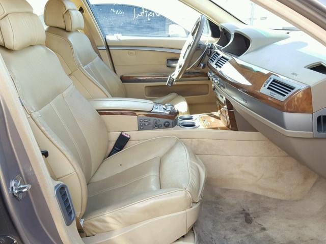 WBAHN83507DT76305 - 2007 BMW 750 GOLD photo 5