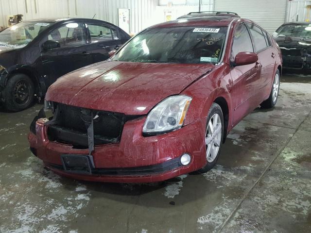 1N4BA41E45C877481 - 2005 NISSAN MAXIMA SE RED photo 2