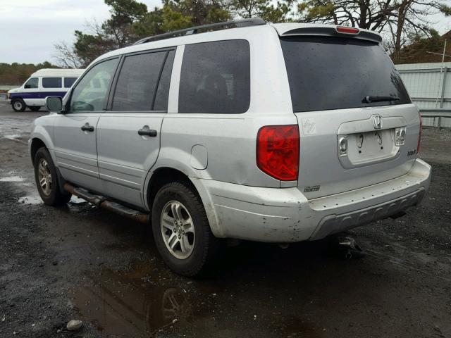 2HKYF18554H589093 - 2004 HONDA PILOT EXL SILVER photo 3