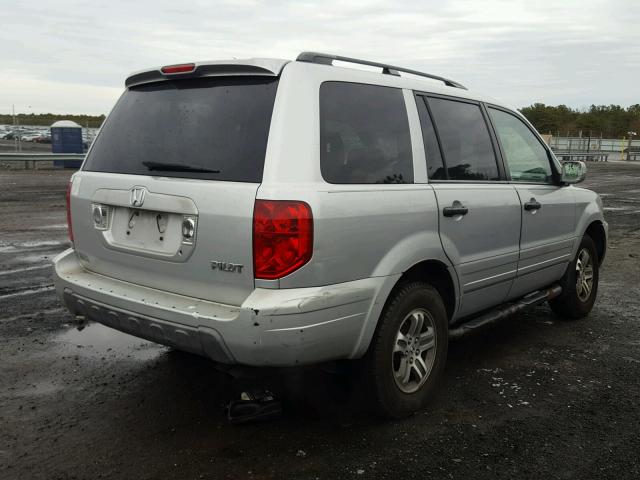 2HKYF18554H589093 - 2004 HONDA PILOT EXL SILVER photo 4