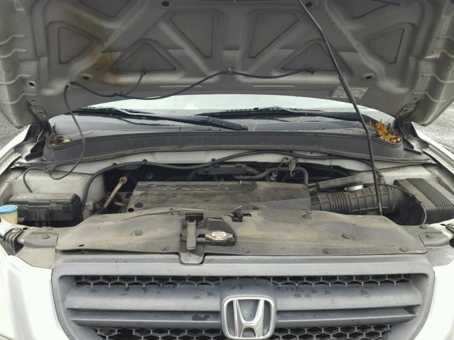 2HKYF18554H589093 - 2004 HONDA PILOT EXL SILVER photo 7