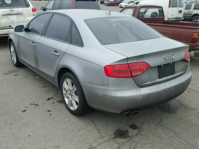 WAUBFAFL1BN025099 - 2011 AUDI A4 PREMIUM GRAY photo 3