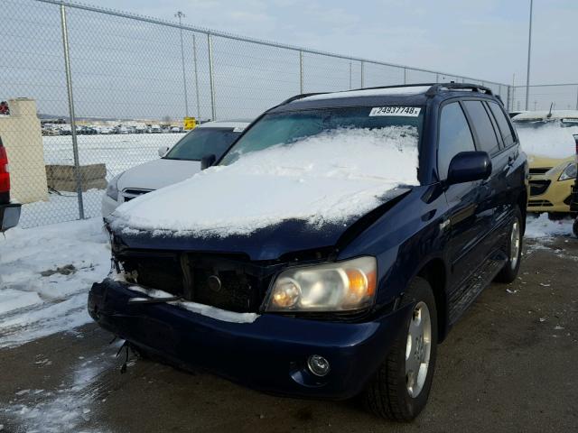 JTEEP21A840034113 - 2004 TOYOTA HIGHLANDER BLUE photo 2