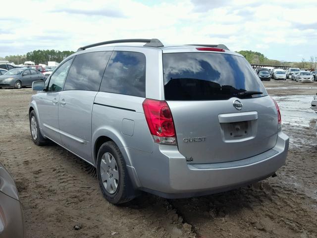 5N1BV28U16N115176 - 2006 NISSAN QUEST S SILVER photo 3