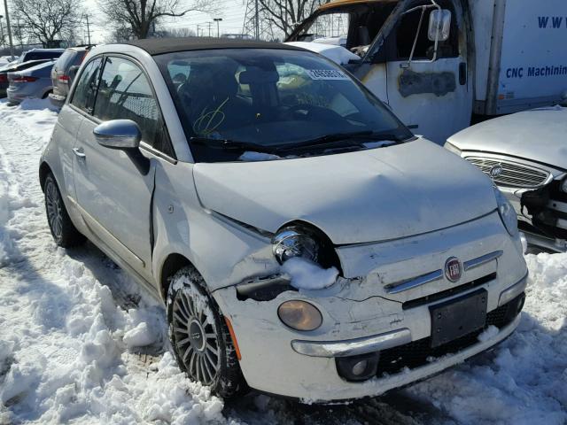 3C3CFFER8CT109436 - 2012 FIAT 500 LOUNGE WHITE photo 1