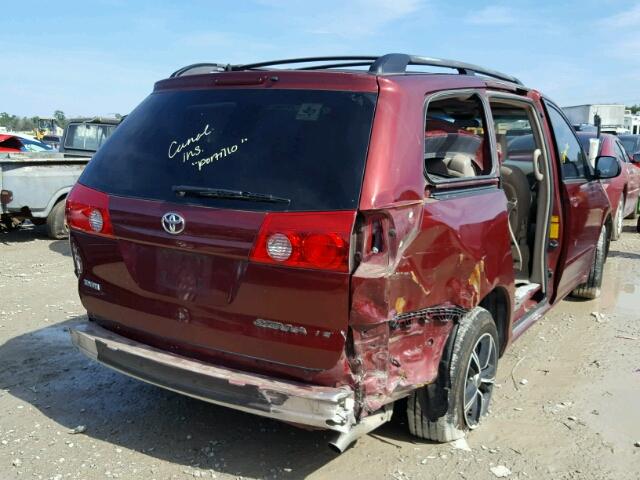 5TDZK23C38S137266 - 2008 TOYOTA SIENNA CE RED photo 4