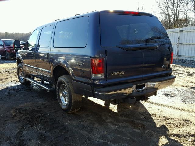 1FMSU41P04ED59241 - 2004 FORD EXCURSION BLUE photo 3