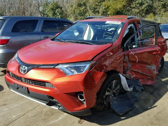 2T3RFREV6GW471963 - 2016 TOYOTA RAV4 XLE ORANGE photo 2