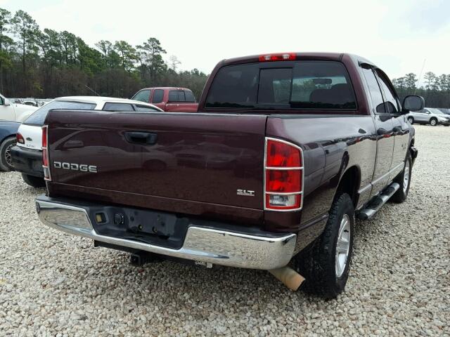 1D7HA18N44J120119 - 2004 DODGE RAM 1500 S MAROON photo 4