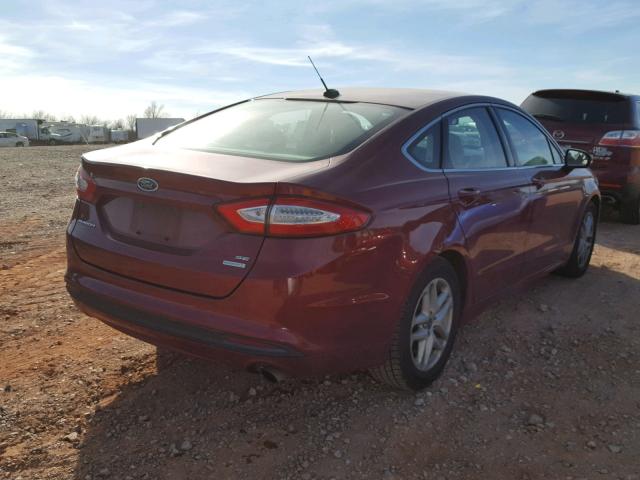 1FA6P0HD7E5396182 - 2014 FORD FUSION SE RED photo 4