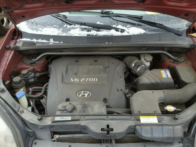 KM8JN72D57U668633 - 2007 HYUNDAI TUCSON SE MAROON photo 7