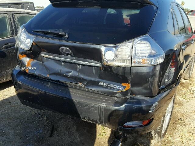 JTJHW31U282850214 - 2008 LEXUS RX 400H CHARCOAL photo 9