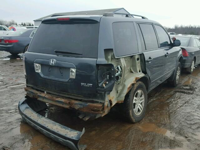 2HKYF186X4H616748 - 2004 HONDA PILOT EXL BLUE photo 4