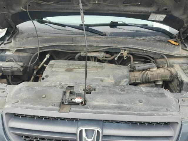 2HKYF186X4H616748 - 2004 HONDA PILOT EXL BLUE photo 7