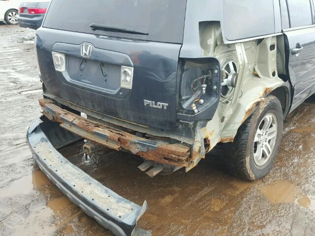 2HKYF186X4H616748 - 2004 HONDA PILOT EXL BLUE photo 9