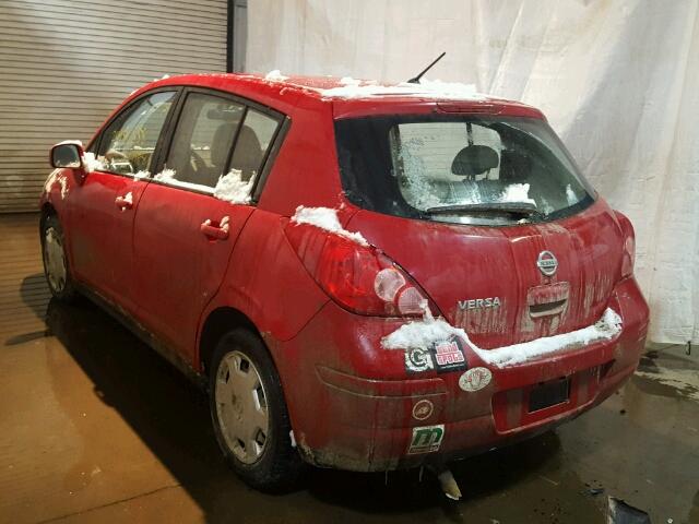 3N1BC13E47L356075 - 2007 NISSAN VERSA S RED photo 3