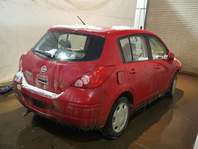 3N1BC13E47L356075 - 2007 NISSAN VERSA S RED photo 4