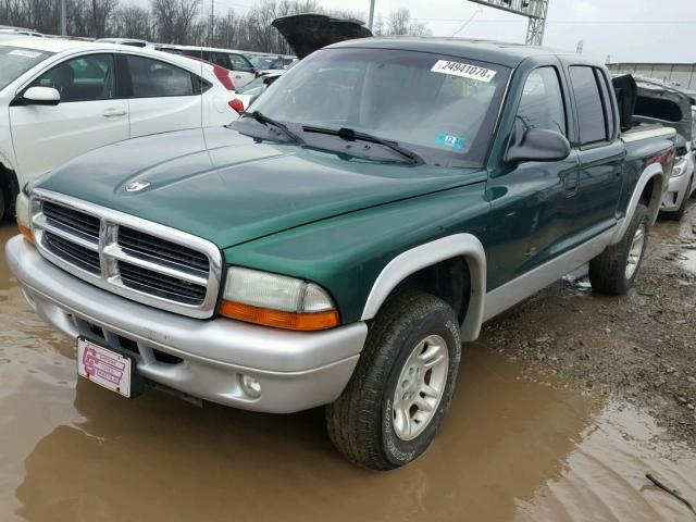 1D7HG48N84S510148 - 2004 DODGE DAKOTA QUA GREEN photo 2