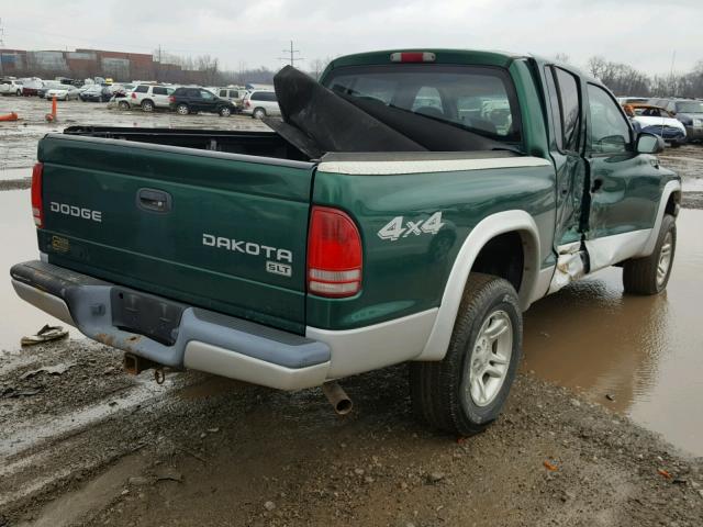 1D7HG48N84S510148 - 2004 DODGE DAKOTA QUA GREEN photo 4