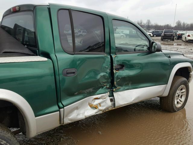 1D7HG48N84S510148 - 2004 DODGE DAKOTA QUA GREEN photo 9