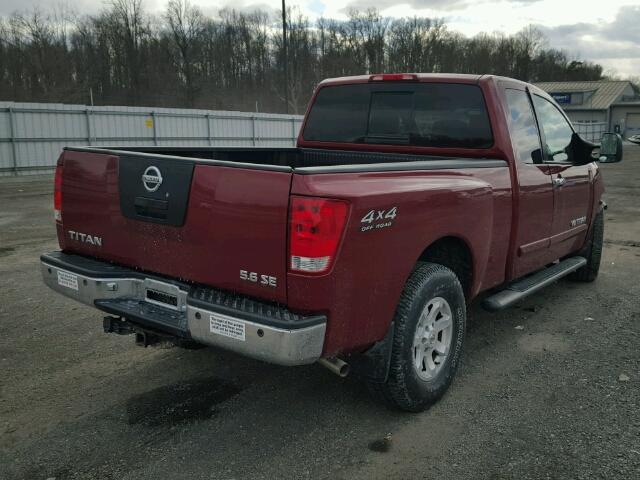 1N6BA06B36N507921 - 2006 NISSAN TITAN XE MAROON photo 4