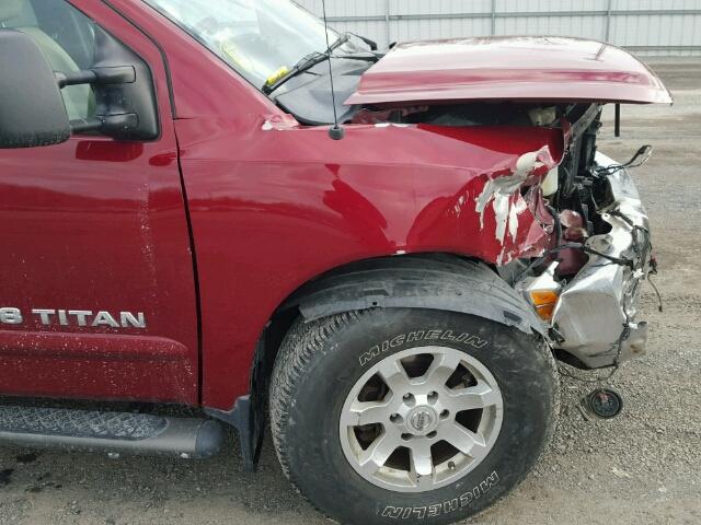 1N6BA06B36N507921 - 2006 NISSAN TITAN XE MAROON photo 9