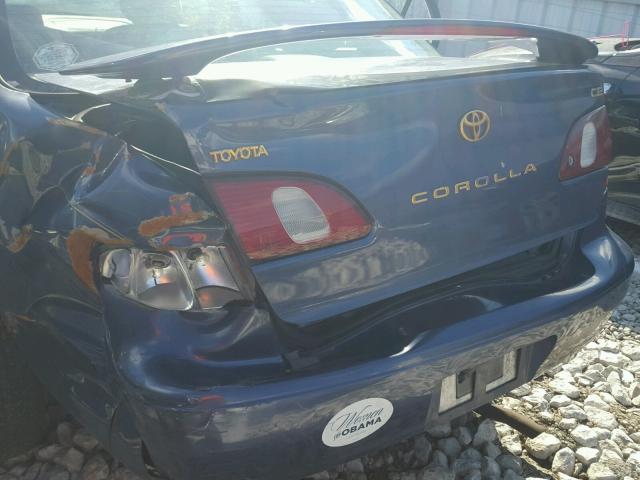 2T1BR12E8YC270737 - 2000 TOYOTA COROLLA VE BLUE photo 9