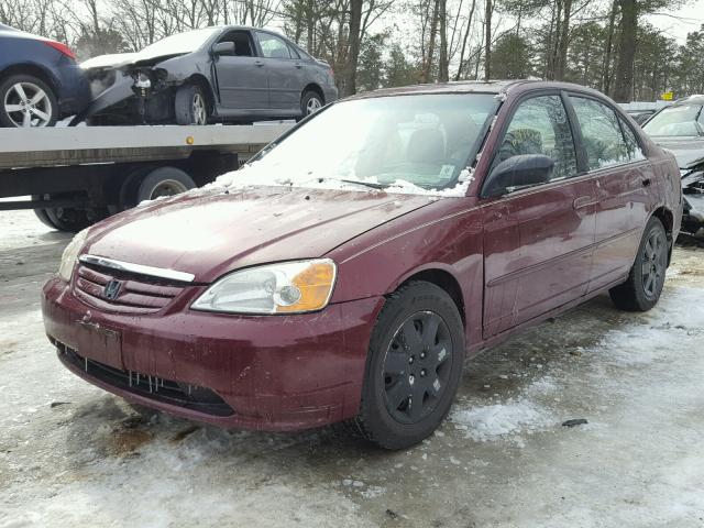 2HGES25782H591258 - 2002 HONDA CIVIC EX მუქწითელი ფოტო 2