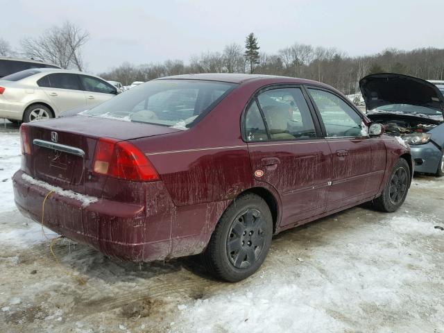 2HGES25782H591258 - 2002 HONDA CIVIC EX მუქწითელი ფოტო 4