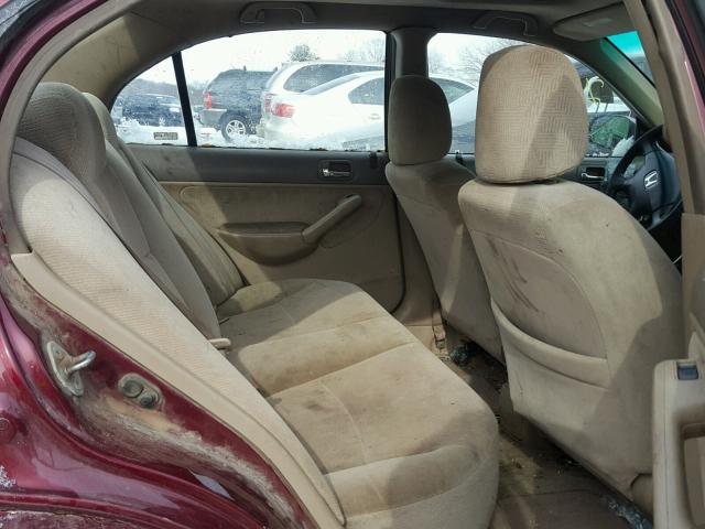 2HGES25782H591258 - 2002 HONDA CIVIC EX მუქწითელი ფოტო 6