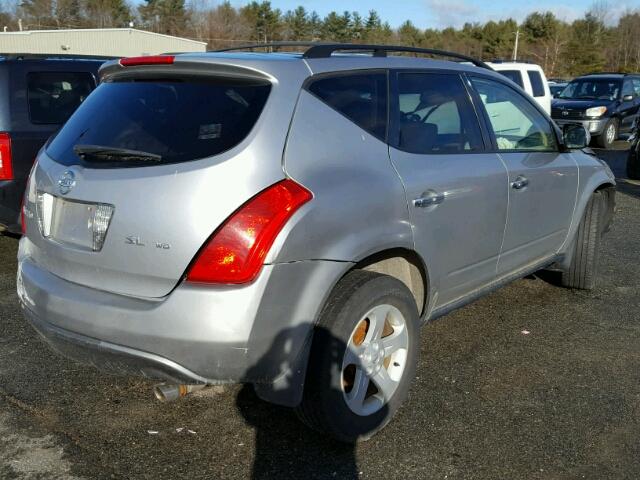 JN8AZ08W95W416513 - 2005 NISSAN MURANO SL SILVER photo 4