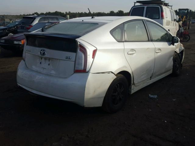 JTDKN3DU3D5571080 - 2013 TOYOTA PRIUS WHITE photo 4