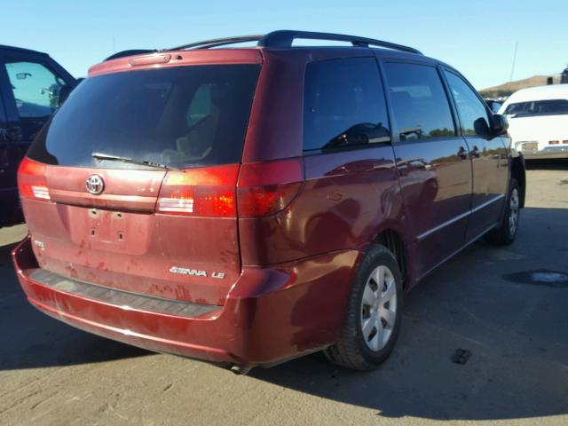 5TDZA23C45S331142 - 2005 TOYOTA SIENNA CE RED photo 4