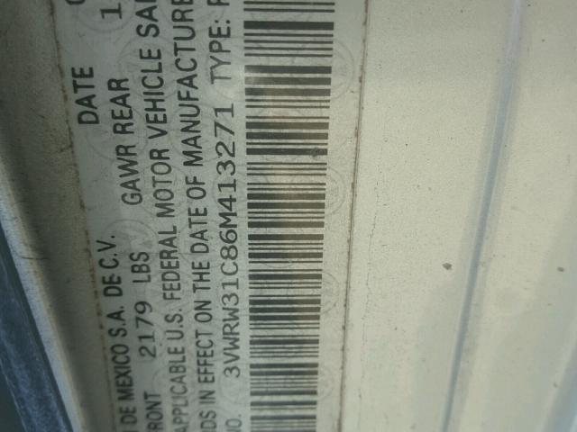 3VWRW31C86M413271 - 2006 VOLKSWAGEN NEW BEETLE 银色 照片 10