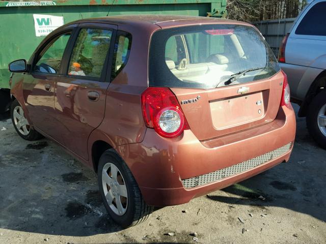 KL1TD6DE8BB236436 - 2011 CHEVROLET AVEO LS ORANGE photo 3