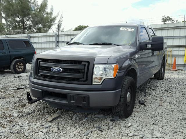 1FTFW1CT8EKE25689 - 2014 FORD F150 SUPER GRAY photo 2