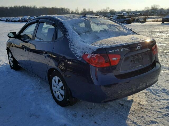 KMHDU46D77U173827 - 2007 HYUNDAI ELANTRA GL BLUE photo 3